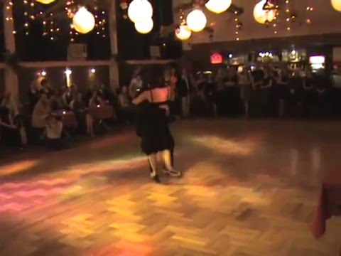  Corina de la Rosa  and  Julio Balmaceda  are  dancing  to  the  milonga  "  Estampa De Varon  "