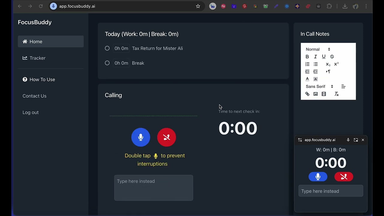 FocusBuddy tutorial