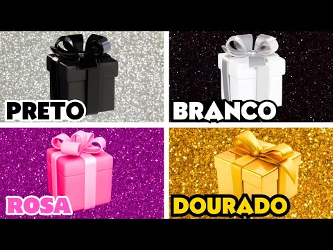 Escolha 1 Presente entre 4 🎁🌈🖤  👑 Desafio dos 4 Presentes! | Escolha o seu presente | QuizTap