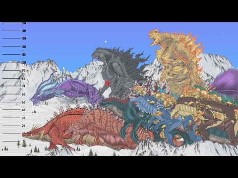 Godzilla War Размеры монстров (ASM)/ Monsters Size Comparison (ASM ...