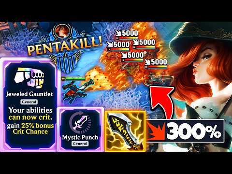 Miss Fortune Jeweled Gauntlet God Roll: 300% Crit Infinite Ability Spam (PENTAKILL)