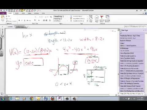 Video 2.4b Max and Mins of Cubics