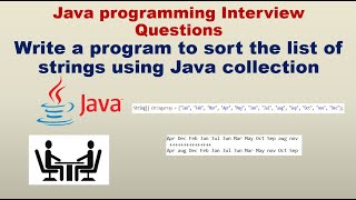 How to sort the list of strings using Java collection | Automation testing Interview questions