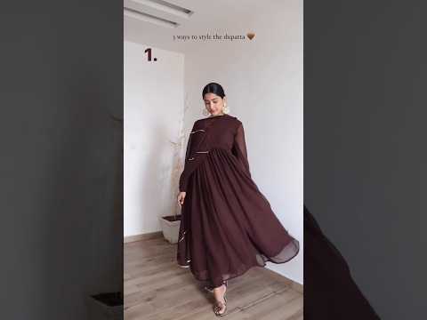 Chocolate Brown Gold Anarkali Suit Set #byutify #indianwear #wedding