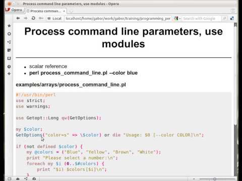 Beginner Perl Maven tutorial 4.14 - process command line using Getopt::Long (screencast)