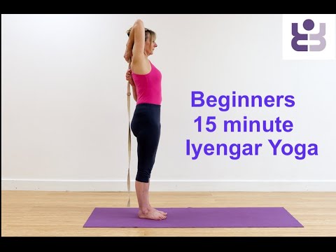 Iyengar Yoga for Beginners. 15 minute class for upper back and shoulders
