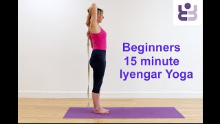 Iyengar Yoga for Beginners. 15 minute class for upper back and shoulders
