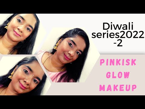 Try this pink glam look for this diwali 2022/long lasting festive look/please support me.
