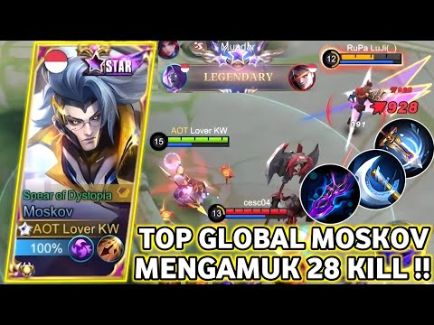 28 Kills !! Moskov Critical Damage 100% Deadly - Build Top 1 Global Moskov ~ MLBB