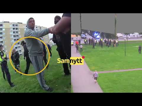 Gang fight in Borås (Swedish police bodycam)