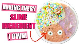 MIXING EVERY SINGLE SLIME INGREDIENT (CHALLENGE) - Making a GIANT SLIME DIY😋