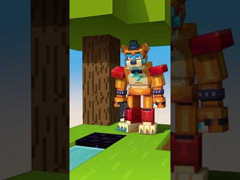 UNBELIEVABLE! Glamrock Freddy DOMINATES Minecraft Skyblock! #Shorts