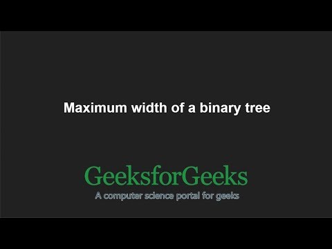 Maximum width of a binary tree | GeeksforGeeks