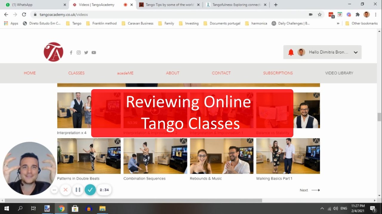 Leandro Palou - Maria Tsiatsiani Online Tango Courses and Classes review by Dimitris Bronowski