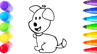 🌈How To Draw cute dog Drawing, Painting & Coloring For Kids and  Toddler 🐈