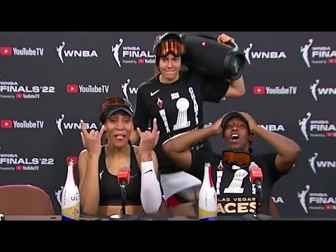 HILARIOUS Kelsey Plum Crashes A'ja Wilson Presser With Boombox After Las Vegas Aces Won WNBA Title 😂