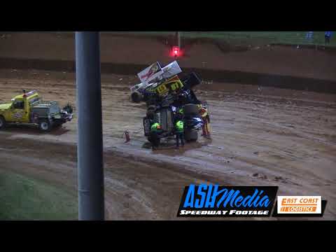 Sprintcars: Brian Mann Rollover - Archerfield Speedway