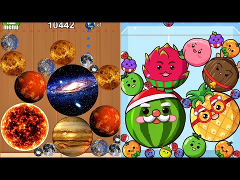 Watermelon Game 3D vs Planets Merge 3D – Satisfying ASMR Evolution & Suika Game Balls 2048 Puzzle