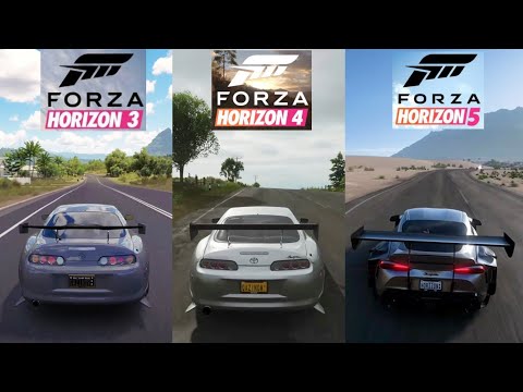 Forza Horizon 3 vs Forza Horizon 4 vs Forza Horizon 5 - Toyota Supra Showoff