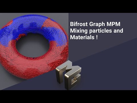 Maya tutorial: Bifrost Graph MPM mixing materials and particles