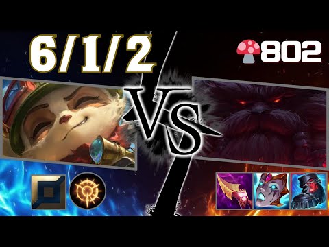 🍄802【Master/KR】TOP Teemo vs Ornn（ティーモ vs オーン）【SN:루룽티#0000】【Patch25.20】