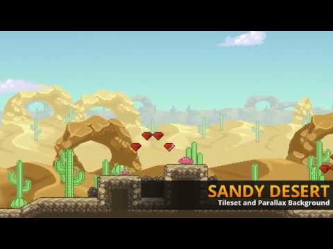 Sandy Desert: Tileset and Parallax Background