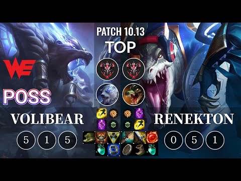WE Poss Volibear vs Renekton Top - KR Patch 10.13