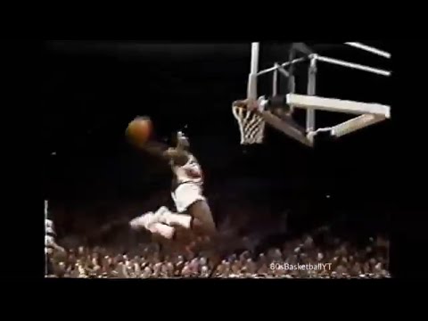Rookie Clyde Drexler with 4 Dunks vs Nuggets