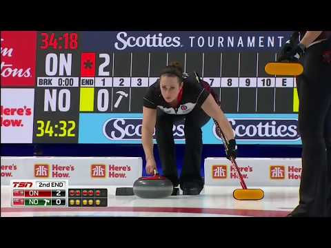 2020 Scotties  - Joanne Courtney (ON) Double run double vs  NO