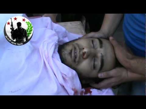 جثمان بلال دحام مصفطى أحد عناصر كتيبة محمد الأشمر والذي قتل في صد تقدم قوات النظام