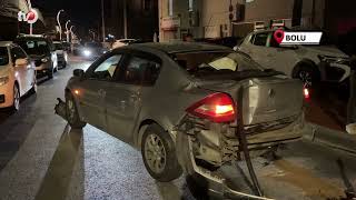Bolu’da Ciple Otomobil Çarpıştı Araçlar Ağır Hasar Aldı