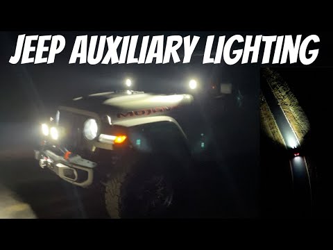 Jeep Wrangler or Gladiator Auxiliary Lighting by Mopar, KC Lights, and Vision X.