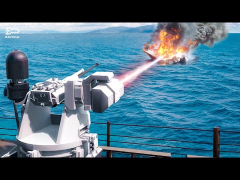 US Navy OBLITERATES Attacking Fast-Boat – How US Aircraft Carrier Defends Itself When Under Attack