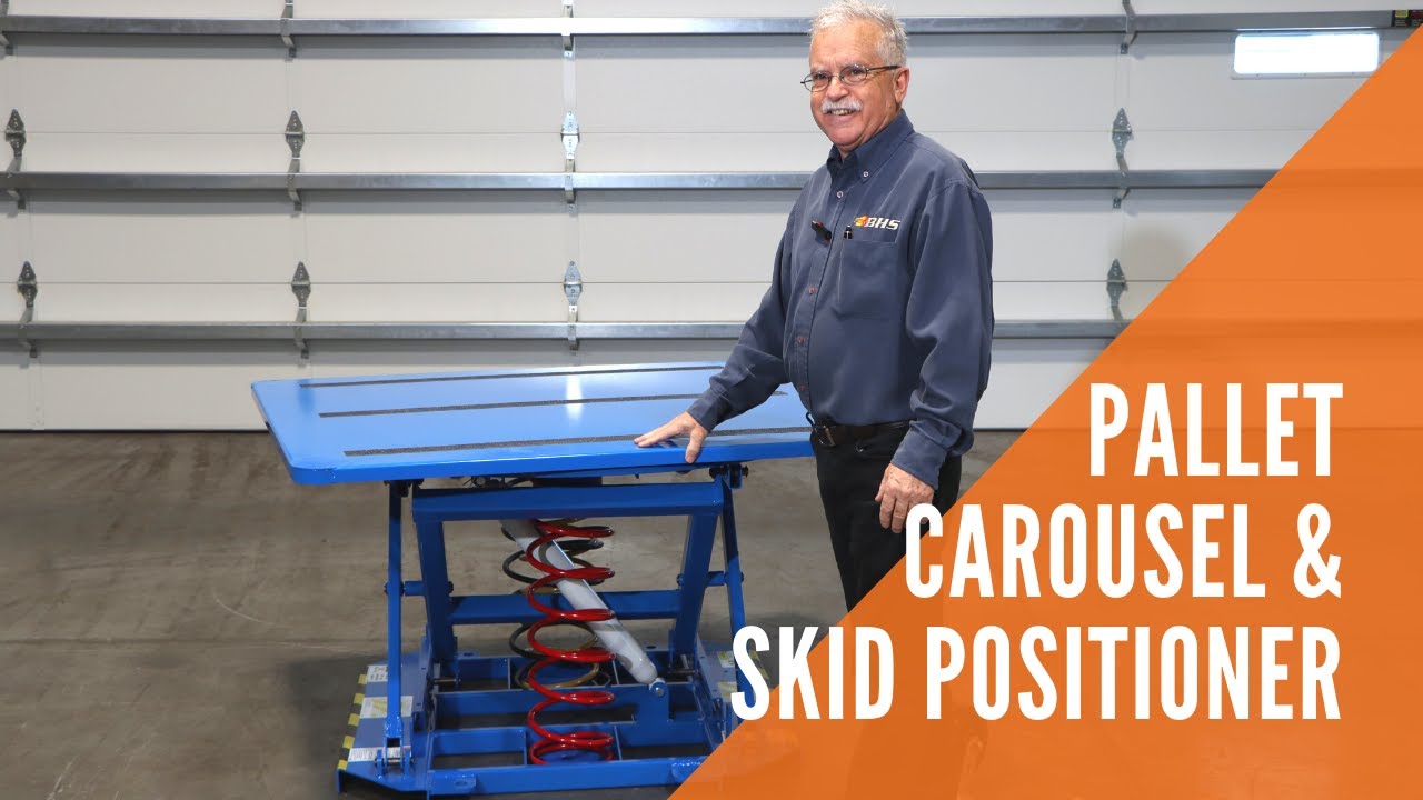 Pallet Carousel & Skid Positioner - Self-Leveling, Spring-Actuated Model | Material Handling Minute