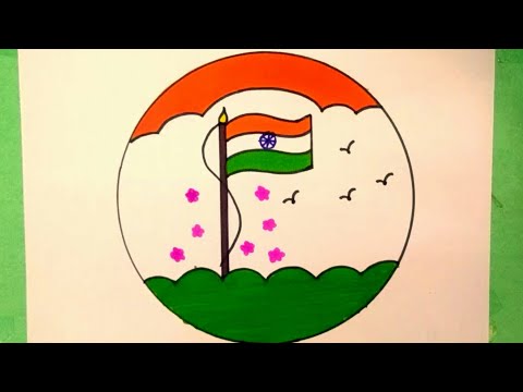 very easy indian flag🇮🇳 drawing Republic Day drawing /how to draw independence day drawing ll