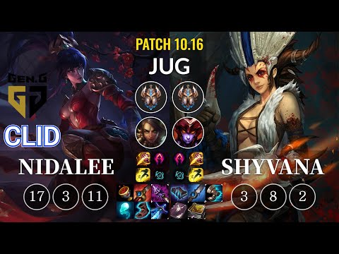 GEN Clid Nidalee vs Shyvana Jungle - KR Patch 10.16