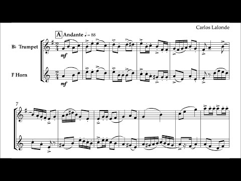 Brass Duet in D Minor - Play Along (Score)
