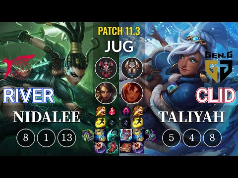 TLN River Nidalee vs GEN Clid Taliyah Jungle - KR Patch 11.3
