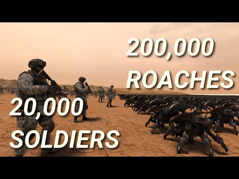 Battle Simulator - StarCraft Zerg Invasion: 20,000 Soldiers vs 200,000 Roaches. Game | UEBS 2 Ep.1