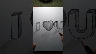 Download lagu Tutorial gambar I love u#shorts#art#iloveu#lettering#pencil#drawing mp3