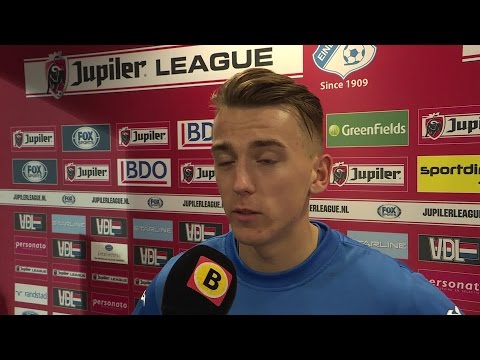 Jari Vandeputte van FC Eindhoven na de knappe 2-0 zege op VVV