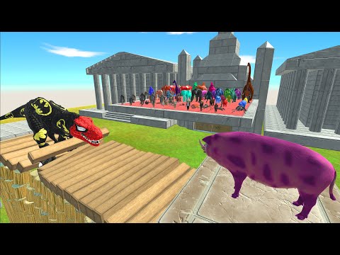 The One Trap Unstable Bridge of Pink Pig - Animal Revolt Battle Simulator