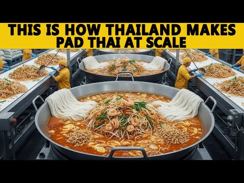 Inside the 230,000 LB Pad Thai Factory in THAILAND – From Rice Noodles to Authentic Pad Thai