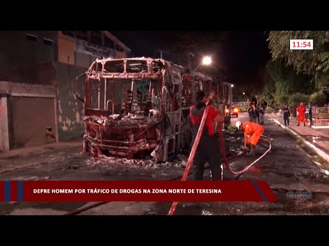 Homens armados põem fogo em ônibus no Mocambinho como retaliação a ação da PM 18 04 2023