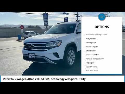 2023 Volkswagen Atlas 2.0T SE w/Technology 4D Sport Utility New Pure White Titan Black Guarantee Tr