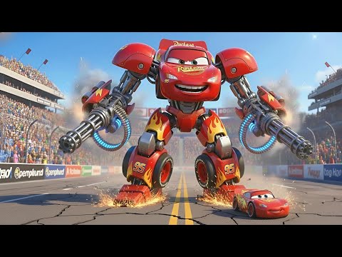 McQueen Mech vs Megatron Warrior Robot Dog: Epic Thunder Valley Rescue! 🔥💥 | Red Monster