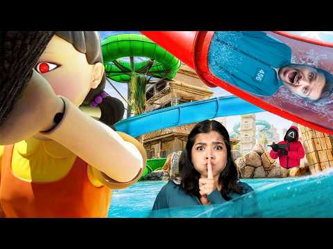 EXTREME SQUID GAME HIDE AND SEEK IN WATERPARK *BAD IDEA*