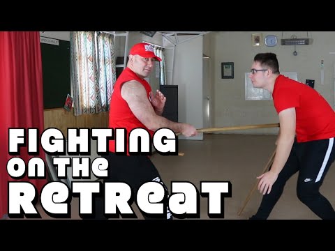 Fighting on the retreat free hand and cane techniques. Cane Masters UK