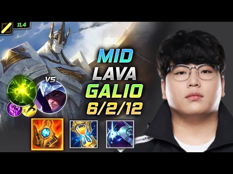 Lava Galio MID vs Talon - 라바 미드 갈리오 템트리 룬 슈렐 여진 ガリオ Галио 正义巨像 加里歐 - LOL KR 11.4