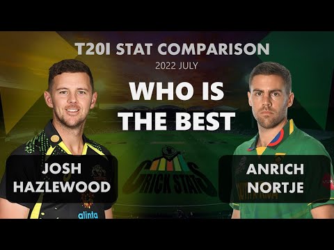 Josh Hazlewood vs Anrich Nortje T20I Stat Comparison - 2022 July | Crick Stats Episode 43